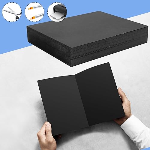 Miniatura 6 de 200 hojas de cartulina de color negro, tamaño carta, papel grueso, para manualidades, álbumes de recortes, fabricación de tarjetas de bricolaje, 8.5