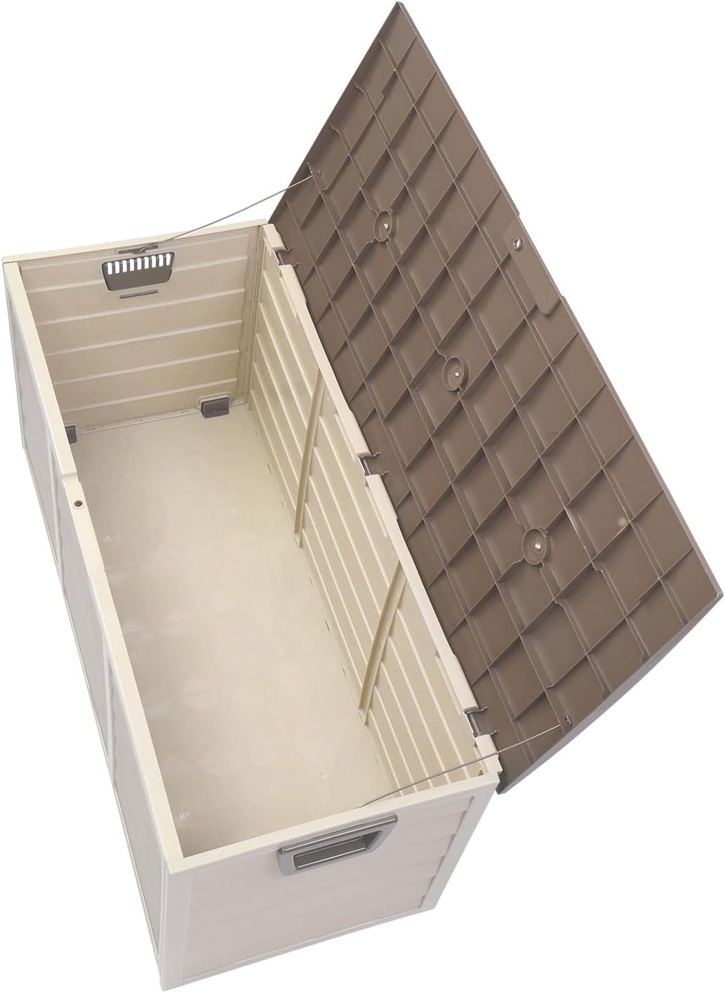 75gal 260L Outdoor Garden Plastic Storage Deck Box Chest Tools Cushions Toys Lockable Seat