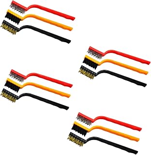 Oblivion Mini Wire Brush for Cleaning 12 Pcs – Wire Brush Set with Brass, Nylon & Stainless Steel Bristles, Cleaning Brush... Price In India