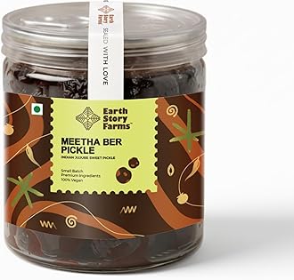 Earth Story Farms Meetha Ber Pickle | No Preservatives | Sweet Jujube Pickle| Premium Ingredients | Testy Kul Pickle | Meetha Ber Ka Achar (200gm)
