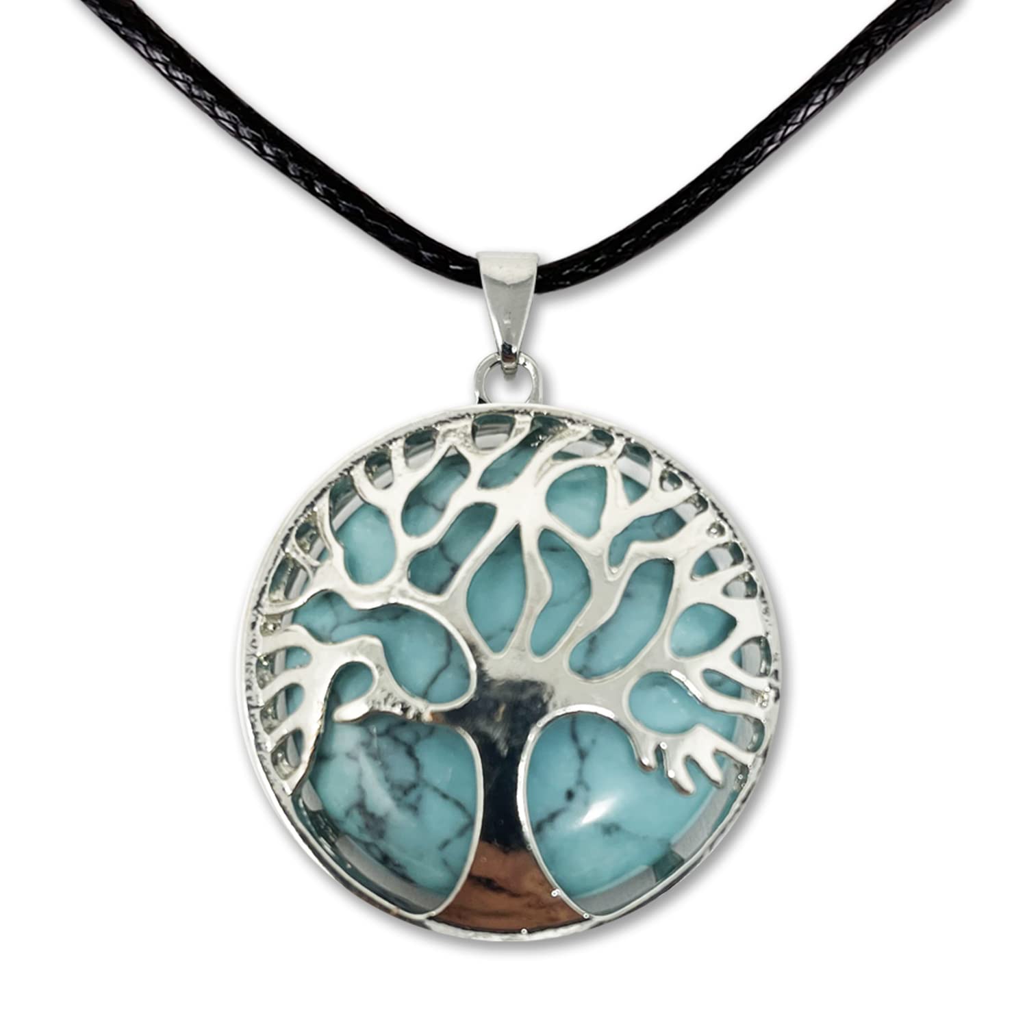 cotigo Collar de árbol de la Vida con Colgante Piedra Natural Energeticas - Distintas Piedras Semipreciosas