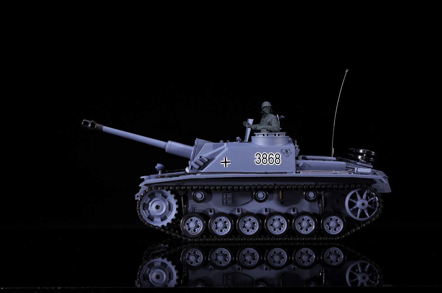 'RC Char "sturmgeschütz III-Stug 3Heng Long 1 : 16Gris, fumée & Sound-avec 2,4GHz