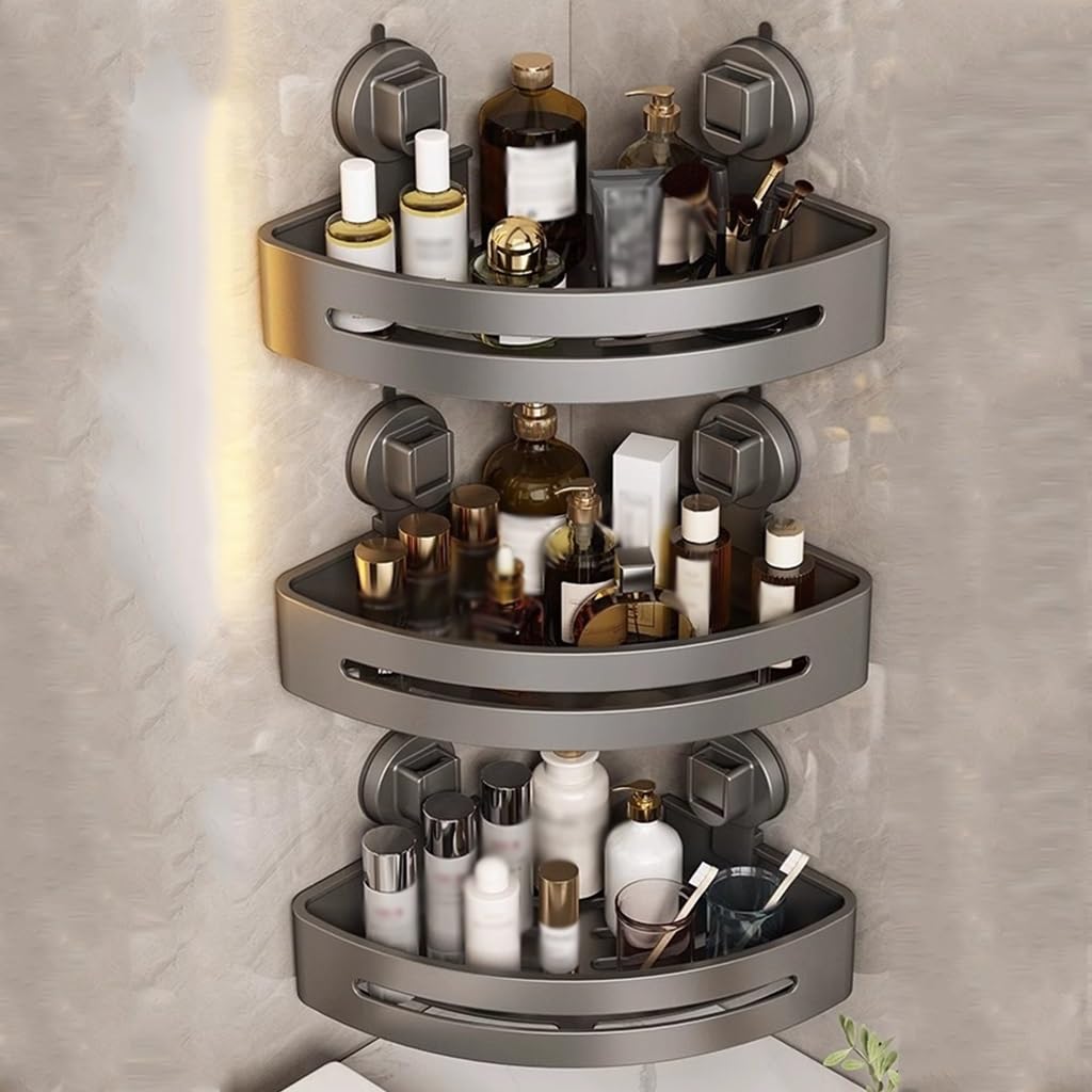 ANNBKA Shower Shelf Racks Suction Cup Bathroom Storage Rack No Drilling Shelves for Bathroom Storage Home Decor Shower