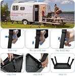 Step Stool Folding Platform Step,Folding Step Stool, Adjustable Step Stool,Step Ladder,One Step Ladder,for Adults,Older or Kids in Kitchen, Bathroom, RV,Camping,Office (Black)