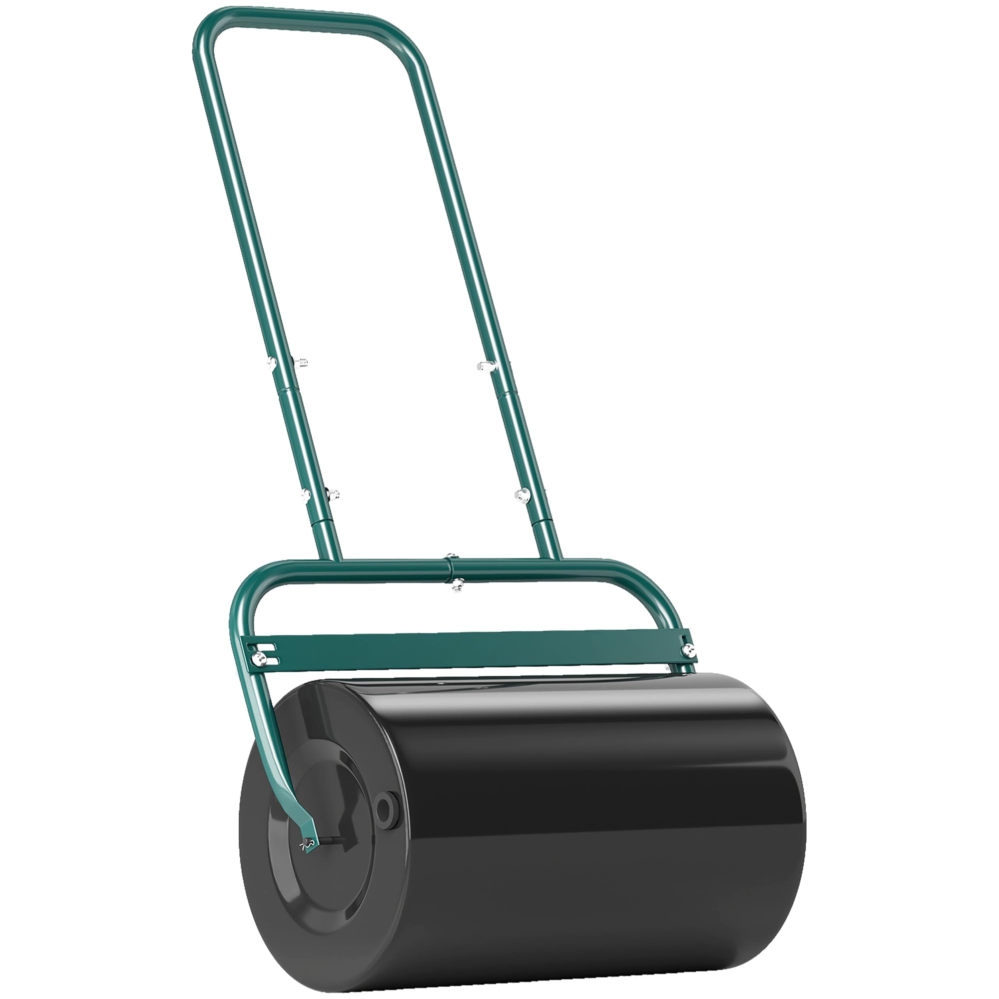 Outsunny Garden Lawn Roller, Outdoor Grass Roller Aerator Filled with 62kg Sand or 38L Water, Heavy Duty Steel Lawn Push Rolling Tool for Grass Seeding, Soil Levelling, Dark Green