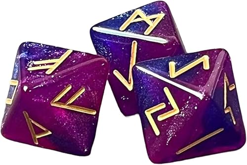 Miniatura 3 de DYNWAVE Juego de 3 dados de acrílico de 12 caras, juego de mesa de dados poliédricos surtidos para juegos de rol, accesorio de adivinación, violeta