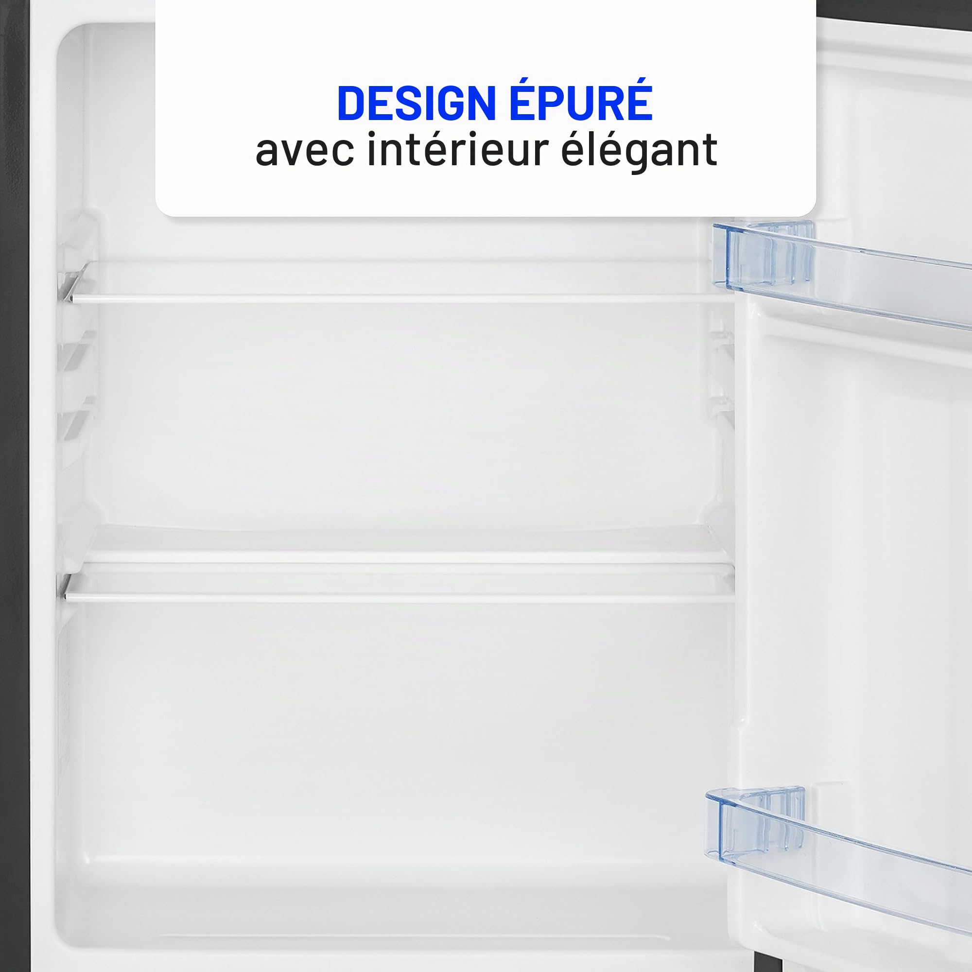 Bomann Réfrigérateur 58 L KB 7347, Réversible, Pieds Réglables, Noir | thermostat réglable, format compact, idéal studio bureau chambre, faible encombrement, éclairage intérieur