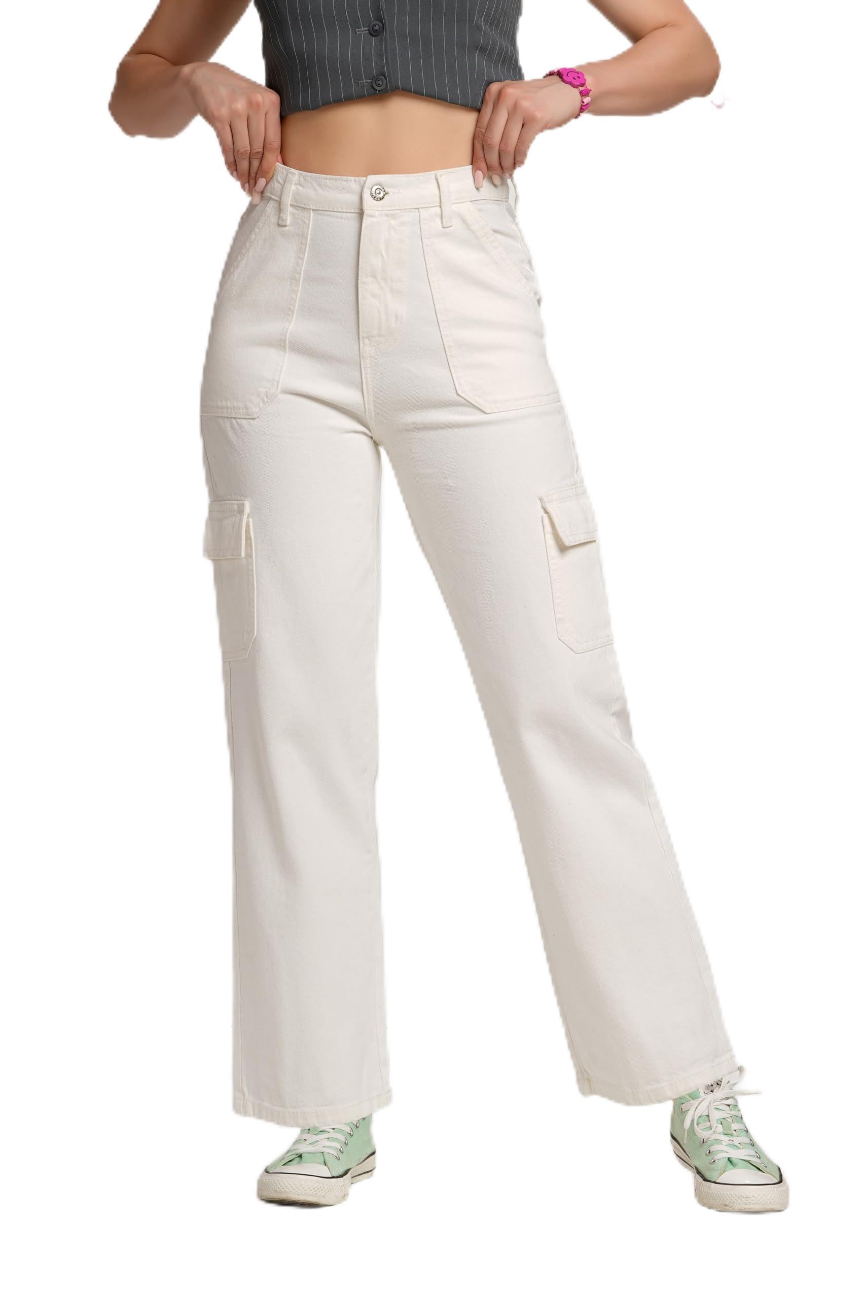 me queen Women’s Wide Leg Baggy Flared 6 Pocket Jeans– Trendy High Rise Pants for Comfort & Style, for Casual wear, Colors.-picture-39