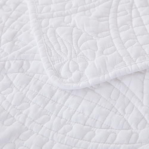 Miniatura 7 de Brandream Manta acolchada de algodón con trébol blanco para cama, sofá cama, 47 x 60 pulgadas, manta decorativa