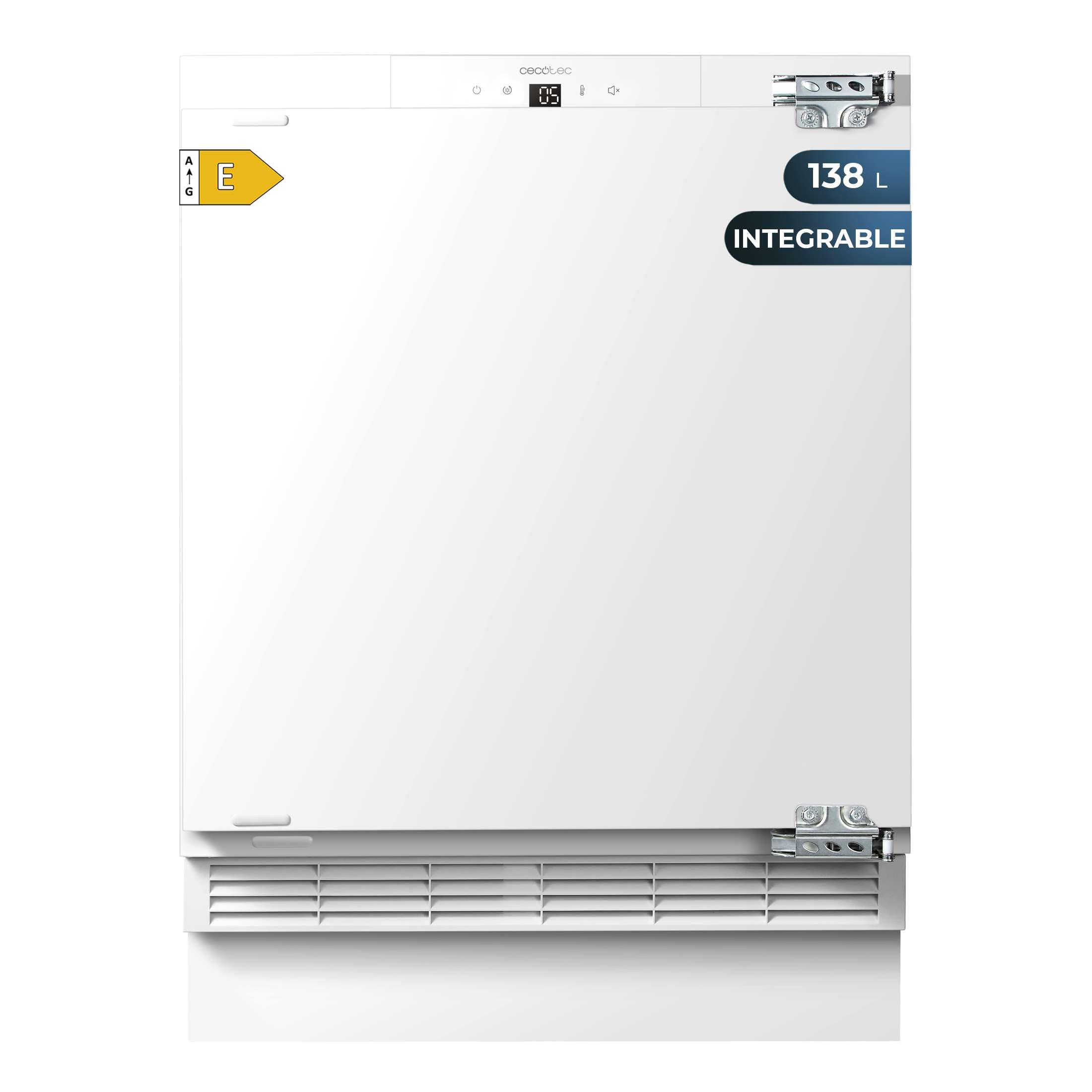 Cecotec Mini Nevera Integrable de 138 L Bolero CoolMarket TT BI 138 White E. Altura 81,8 cm y 59,5 cm de Ancho, Display Touch, Fast Cooling, Puerta Reversible, Temperatura Regulable, Blanco