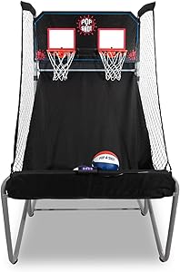 Pop-A-Shot - Home Dual Shot | Arcade Basketball Game for Home | Sensor Scoring Hoop, 16 Game Modes, 7 Balls | Foldable for Easy Storage | Fun for All Players