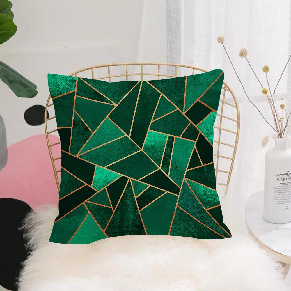 HYOSXW Cushion Cover,Throw Pillow Case Home Decorative for Living Room Bedroom Sofa Chair 16X16 Inch,Retro geometric diamond collage, green,Pillowcase 40X40cm