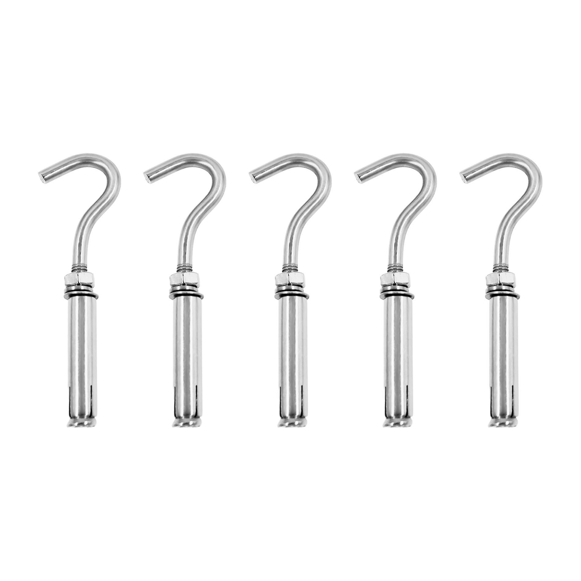 Concrete Wall Hook, 304 Stainless Steel Expansion Hook,Concrete Hook,Open Cup Hook, Heavy Duty Hooks Expansion Bolts for Concrete Brick Wall 5 Pack M12