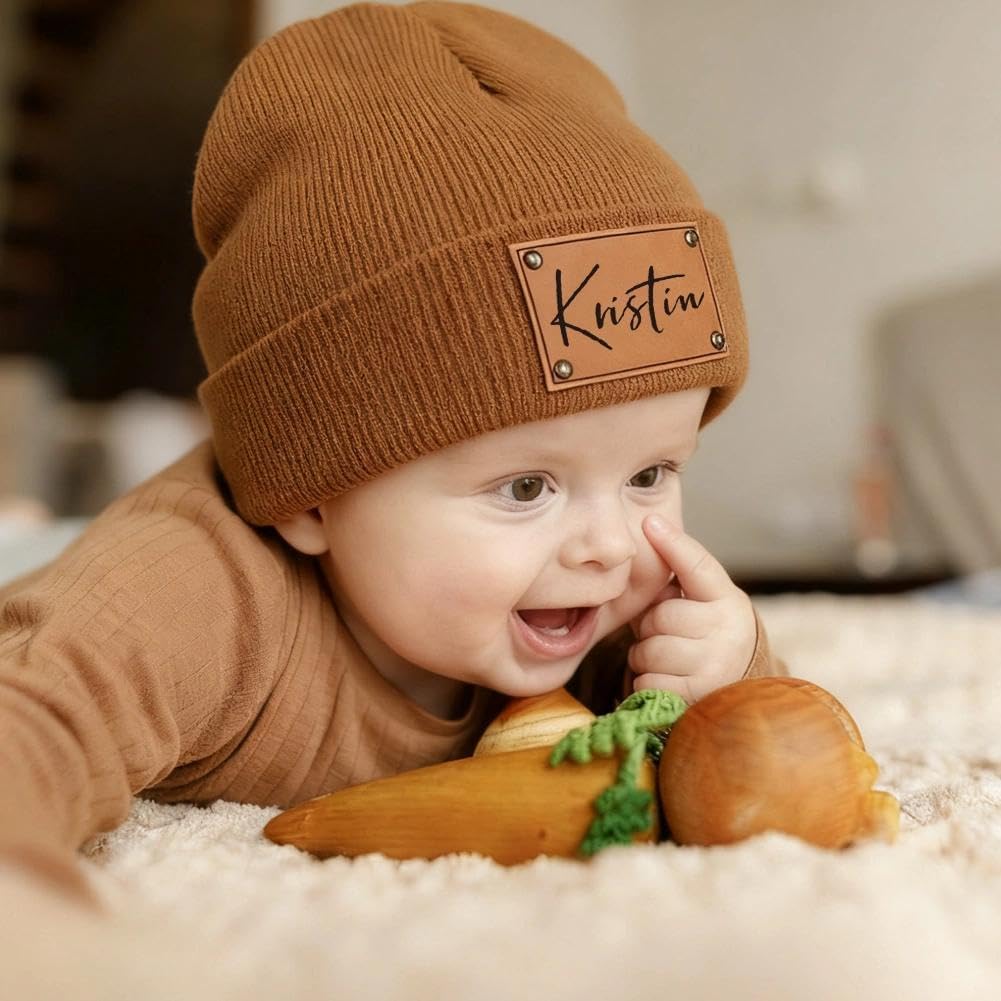 Custom Baby Beanie Hat Personalized Toddler Winter Hat Boys Girls Knit Warm Beanies Kids - Image 3