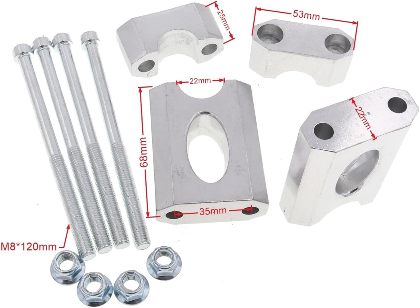 オートバイ用ハンドルバーライザーリフター 7/8" 22mm オートバイハンドルバークランプライザーマウントアダプター 11