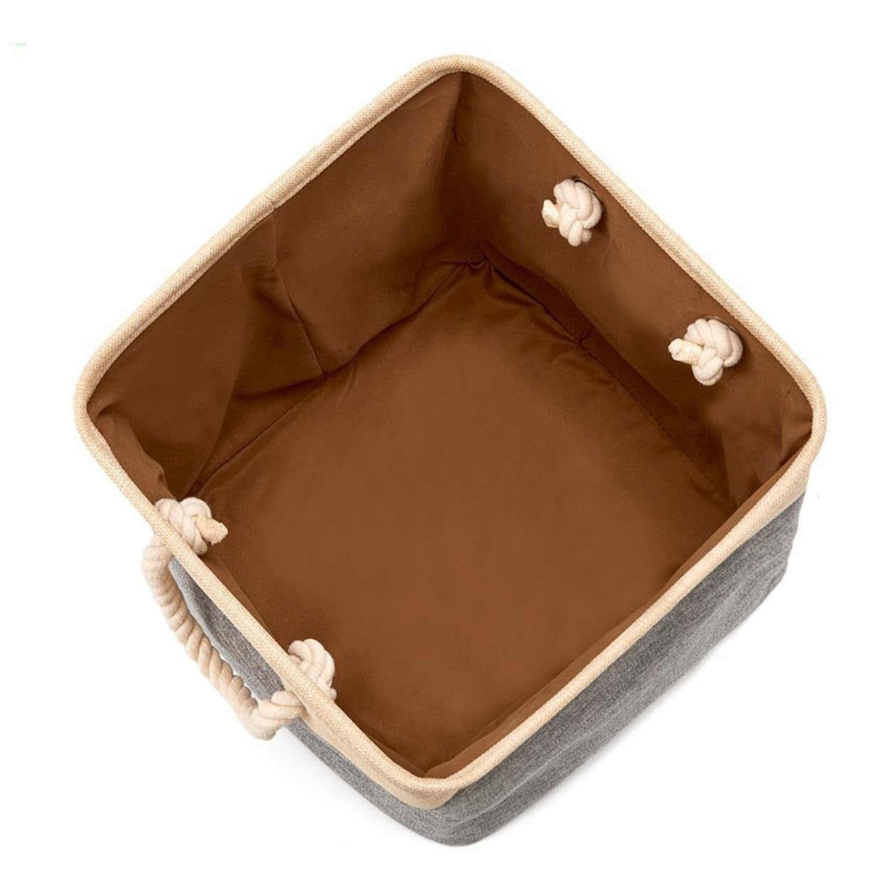 Cesta de almacenamiento de lino para organizar el escritorio y juguetes del salón