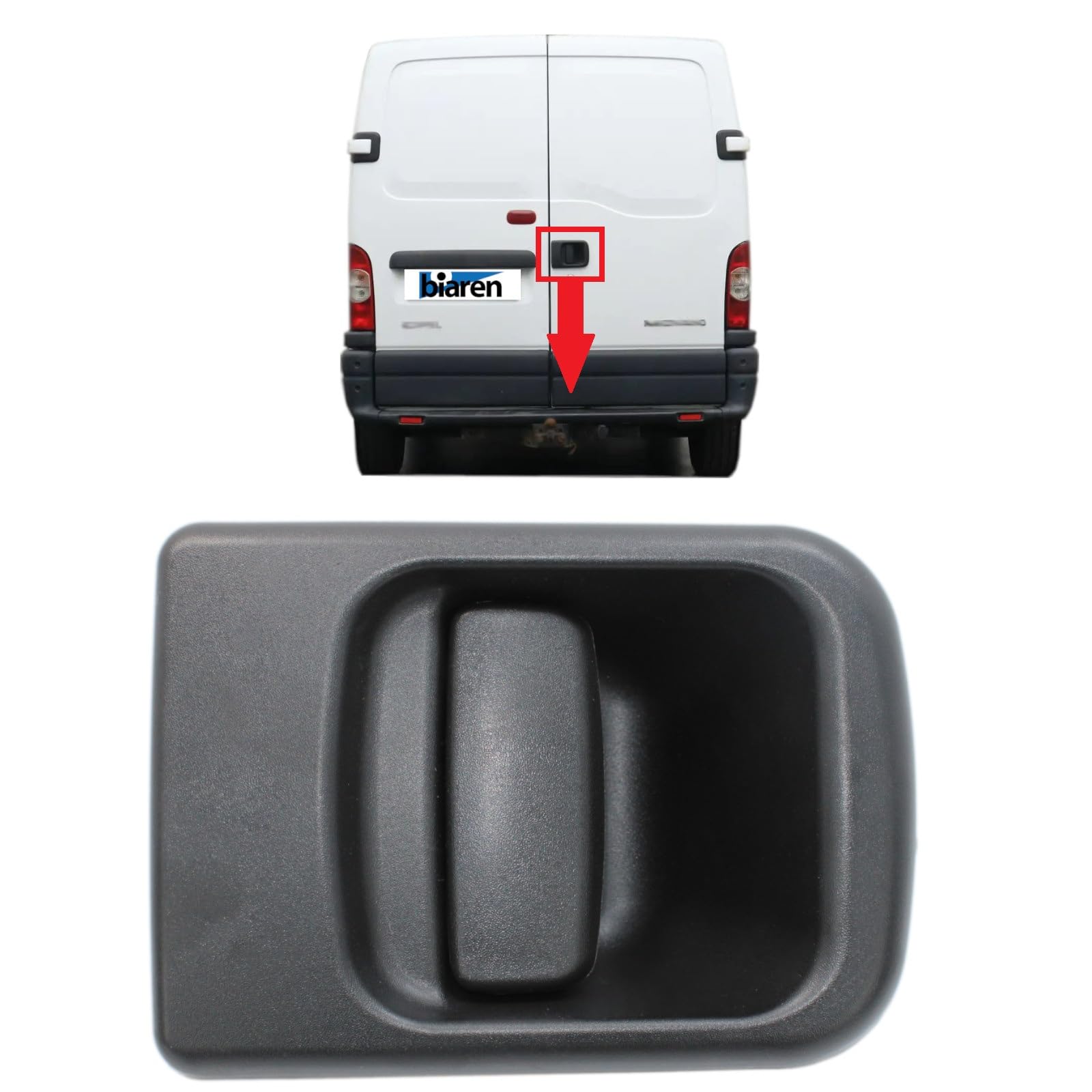 BIAREN Rear Tailgate Back Door Handle for Renault Master Vauxhall Opel Movano Nissan Interstar (1998-2010) 7700352433 9160758 4500458 9061000QAA