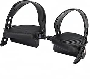 Wzenclave Indoor Exercise Bike Pedals, 1Pair Universal Pedal Strap Set, Stationary Recumbent Bicycle Replacement Parts with Strap for Indoor Exercise Bike Accessory