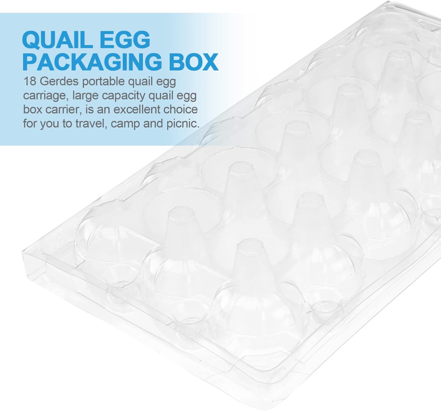 DOITOOL 18 Grids Quail Egg Cartons, 50 Pcs Small Eggs Cartons Egg Holders with Cover, Plastic Egg Tray for Refrigerator, Pigeon Eggs Storage