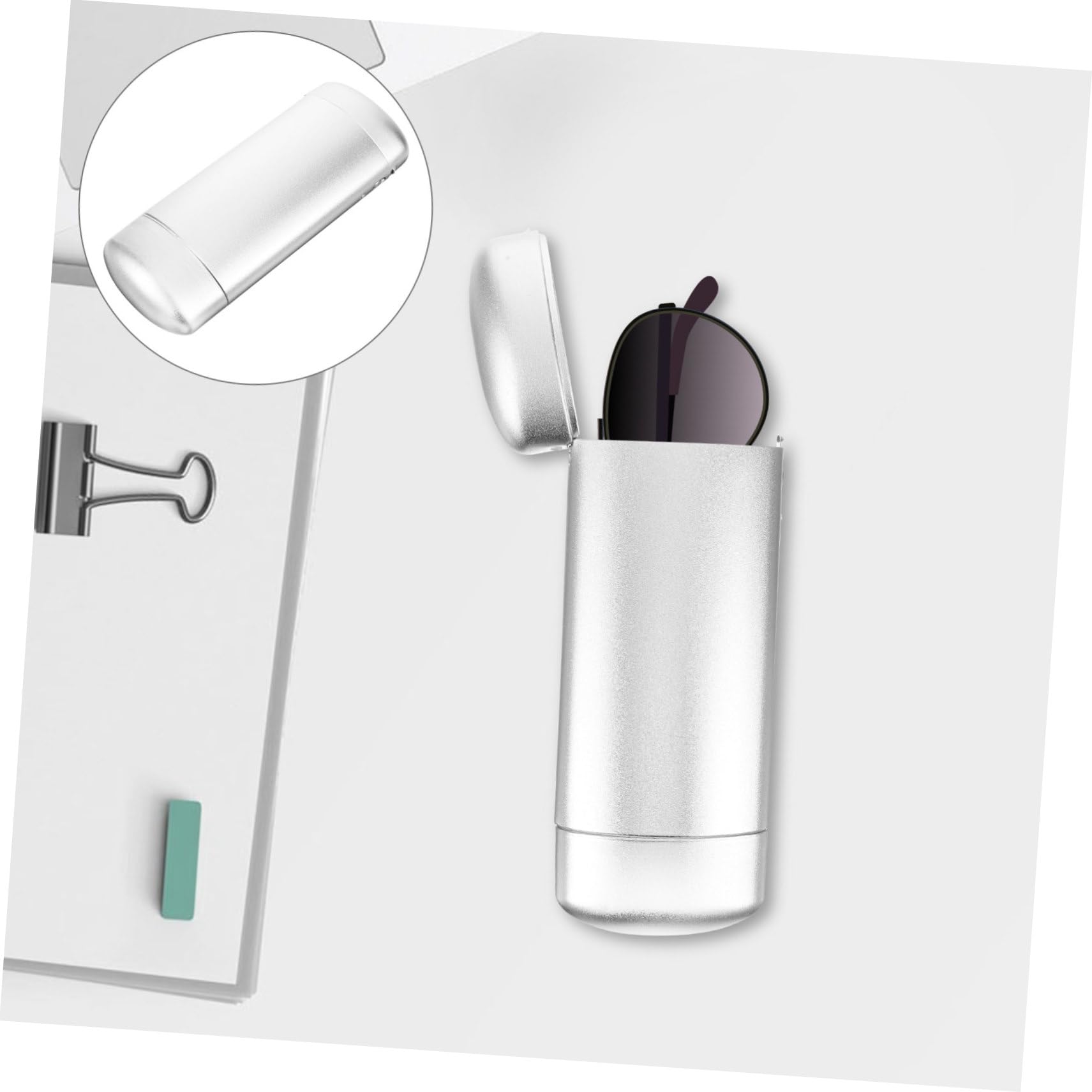 Homoyoyo Brillenetui aus Aluminium Brillenfall für Frauen Sonnenbrillenetui faltbar Gläser Brillenetui-Organizer Brillenetuis Brillenkoffer Lesebrille Fall Aluminiumlegierung Silber