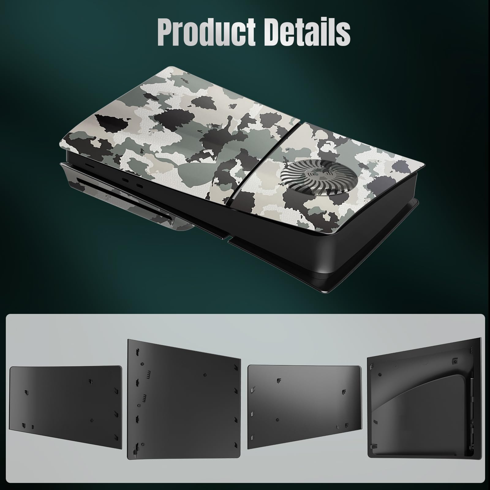 Placas frontales para PS5 Slim Disc Edition para PS5 Slim con rejillas de ventilación de refrigeración, ABS antiarañazos, a prueba de polvo, carcasa protectora de repuesto para PlayStation 5,