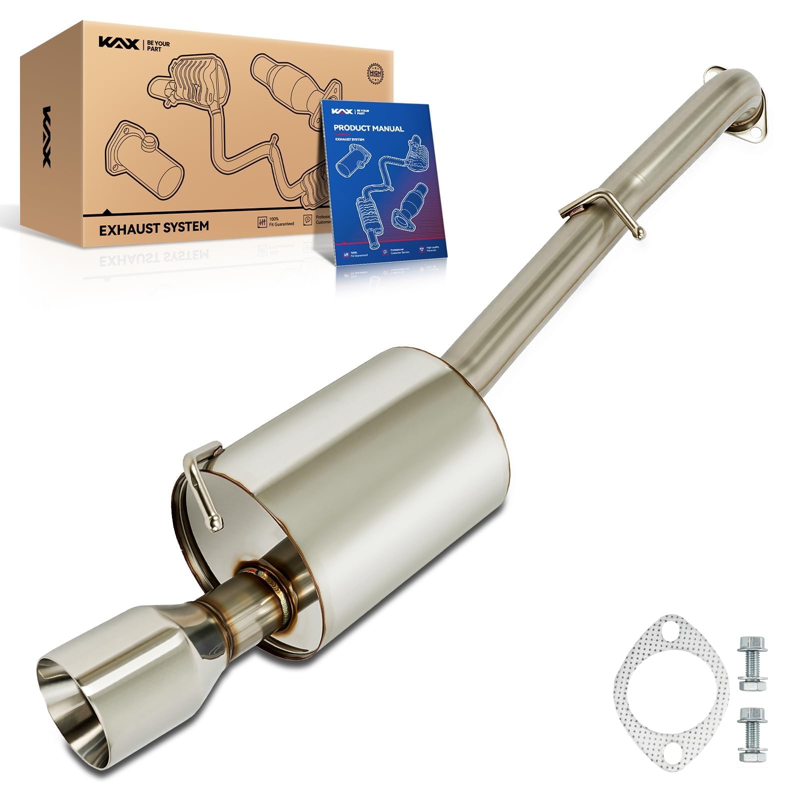 KAX Stainless Steel Cat Back Exhaust System Compatible with 2014-2018 Toyota Corolla