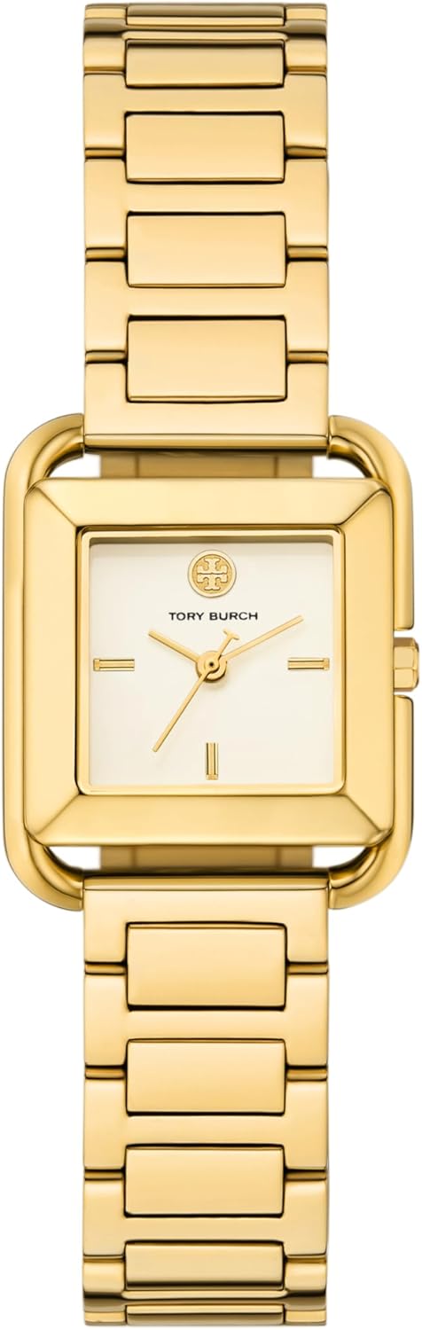Tory Burch Women's Kira Square Three-Hand Stainless Steel Watch