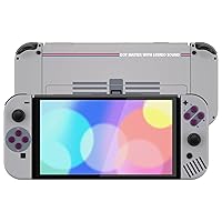 Vista 6 de eXtremeRate DIY Full Set Shell Buttons for Nintendo Switch OLED, Soft Touch Replacement Console Back Plate & Kickstand, Custom Case Housing for