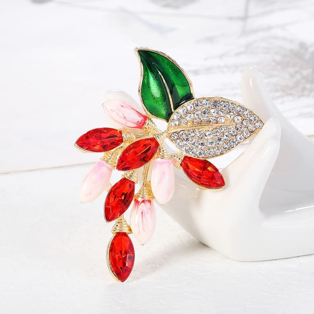Broche con Forma de pasas, Diamantes de imitación, aleación Vintage con Solapa, Diamantes, Chal Floral, Elegante Ramillete, Cuello