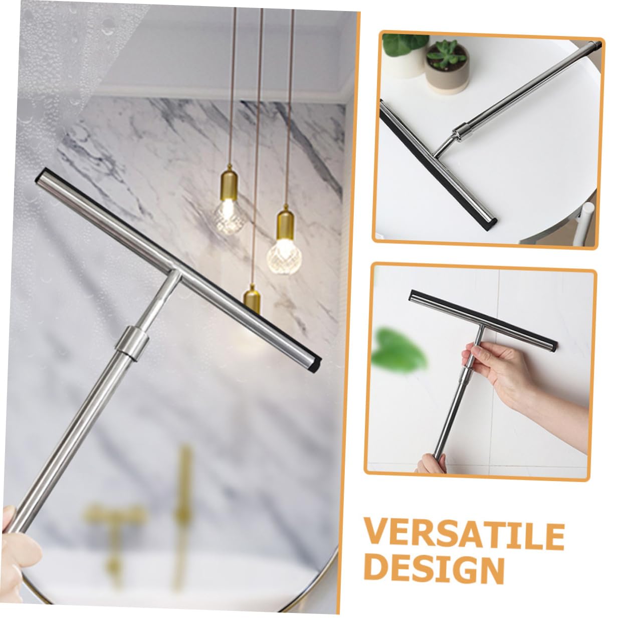 Escobilla de Ducha Telescópica de Limpiador de Ventanas y Superficies de Diseño Ergonómico y Duradero para Baños y Ventanas Squeegee Multifuncional