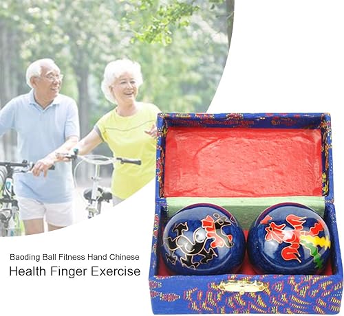Miniatura 4 de Xiaokeis 2 pelotas de Baoding, bolas chinas para ejercicio de salud, balón de mano de masaje de meditación con caja, pelota de ejercicio de mano
