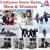 Unitysow Buty Zimowe Męskie Damskie Ciepłe Z Podszewką Buty Snieżne Outdoorowe Futrzane Buty Zimowe Wygodne Codzienne Buty do Chodzenia,Czerwony Rozmiar 38