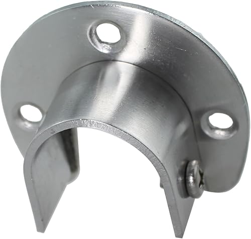 Miniatura 4 de TAODAN 2 juegos de soporte para barra de ducha en forma de U, soporte de armario de acero inoxidable plateado con tornillo a juego para