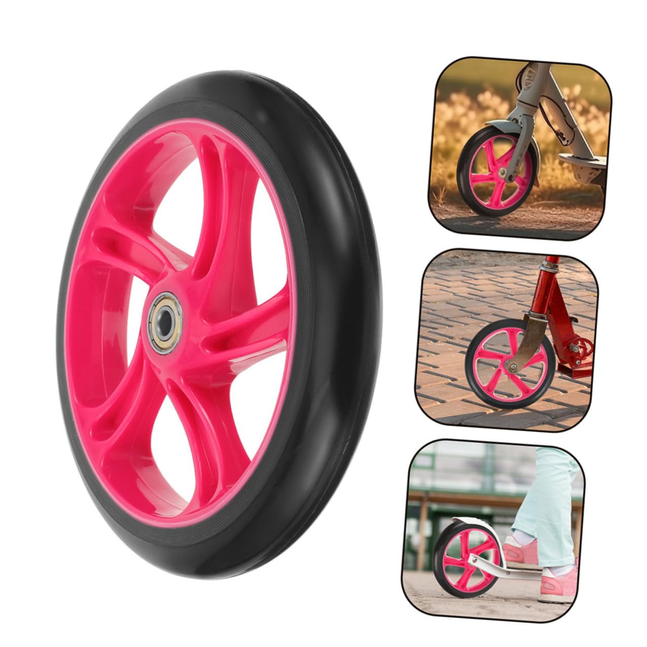 NOLITOY Roues de Remplacement Étanches Entretien en PU Lot de 2 Résistantes à l'usure pour Trottinettes et Skateboards pour Usage Extérieur