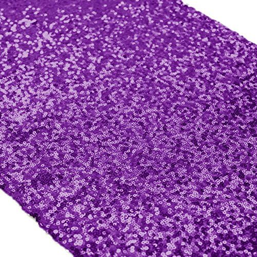 12''x72'' Sequin Table Runner Sparkly Metallic Sequin Runner for Wedding Party Dinner Reception, Event Bridalwedding Runner, Birthday Party, Dinner Party, Shower Ready to Ship! (1, Purple)
