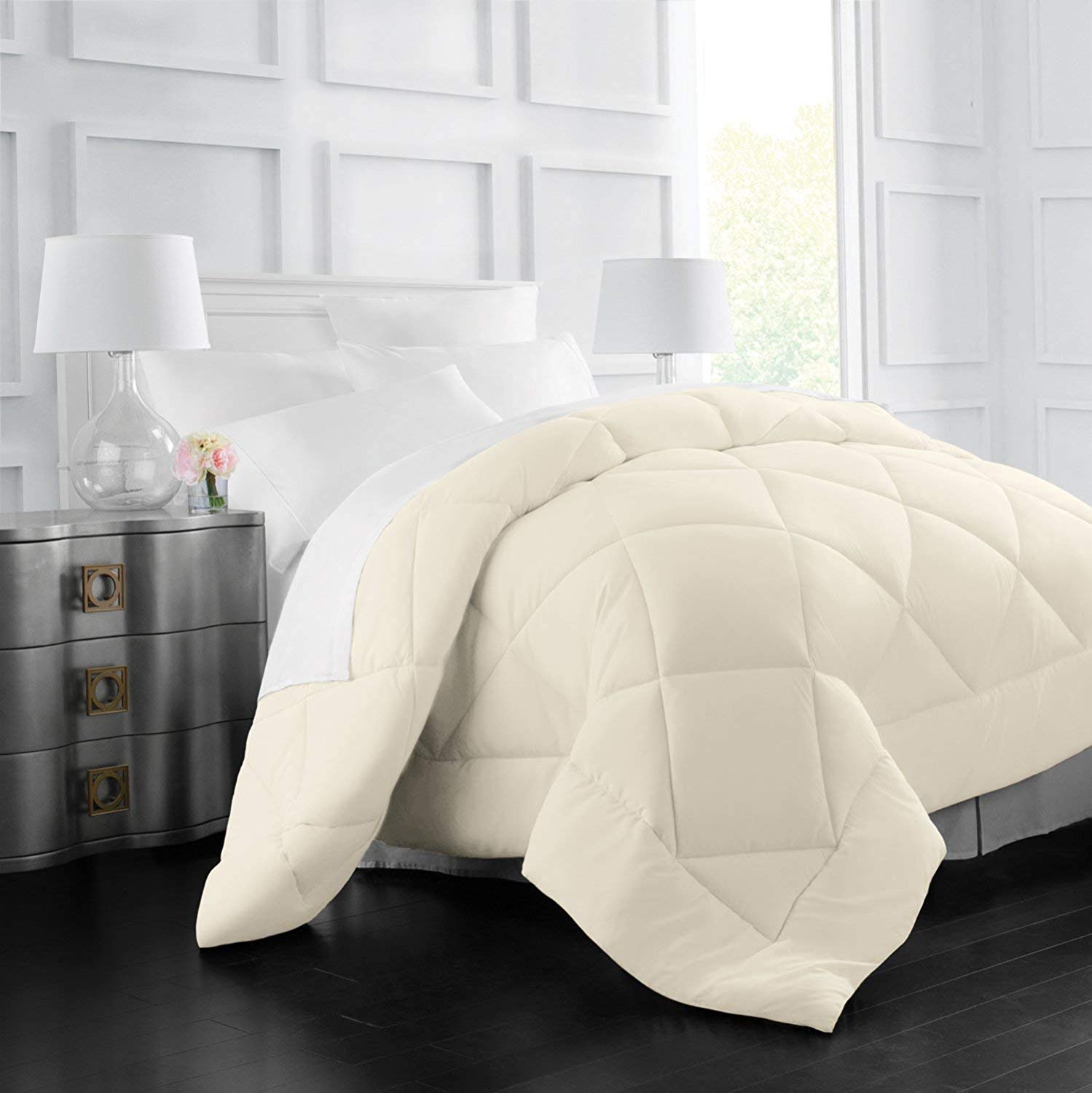 Jaipur Linen All Season Microfiber -Duvet/AC Comforter/Quilt - Beige - Double Bed Size 90 Inch x 100 Inch