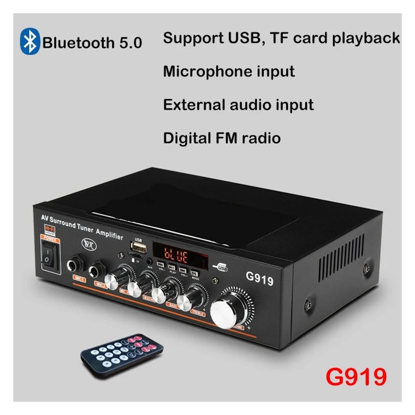 Amplificatore di potenza Bluetooth 1000W Mini amplificatore Altoparlante Amplificatori di potenza for la casa Subwoofer Altoparlanti Per l'home cinema