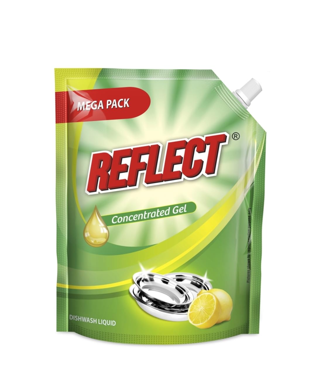 Reflect 2 ltr Concentrated Gel Dishwash Liquid, Lemon, Mega Pack-picture-14