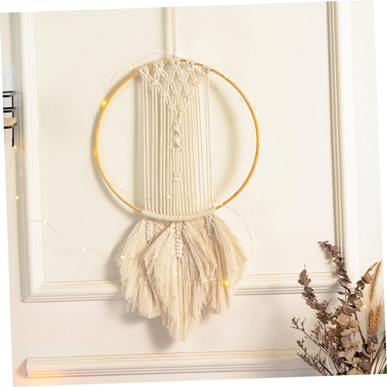 Mobestech 2stücke Boho Dreamcatcher Wanddeko Handgemachte Wandgestaltung Für Schlafzimmer Und Kinderzimmer Für Besondere Anlässe Leicht Und Fängt Gute Träume