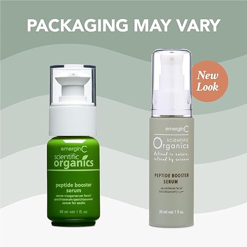 Miniatura 5 de EmerginC Scientific Organics - Suero facial potenciador de péptidos - Suero facial con kombucha, algas rojas + astaxantina antioxidante para