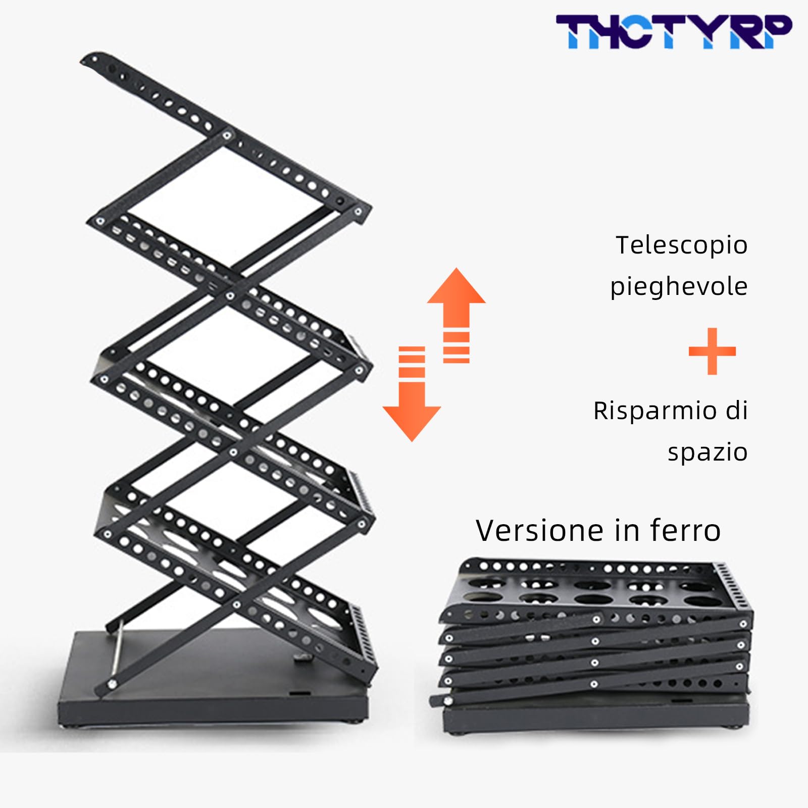 Supporto per catalogo, portariviste pieghevole a 4 strati, formato A4, supporto per brochure su un lato, supporto verticale per riviste alla moda