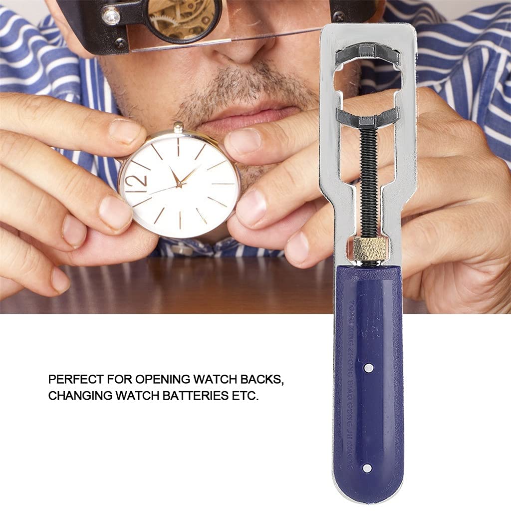 Abridor y removedor de Tapa Trasera de Reloj, Herramienta Ajustable para reparación y Cambio de Relojes, Accesorio para relojeros.