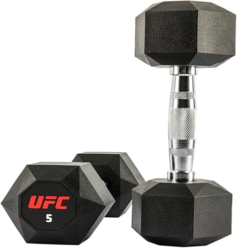 UFC Octagon Dumbbells, Rubber Coated Steel Dumbbell Sets sizes 2.5 to 10kg Weights Home Gym UFC Octagon Dumbbells, Rubber Coated Steel Dumbbell Sets sizes 2.5 to 10kg Weights Home Gym