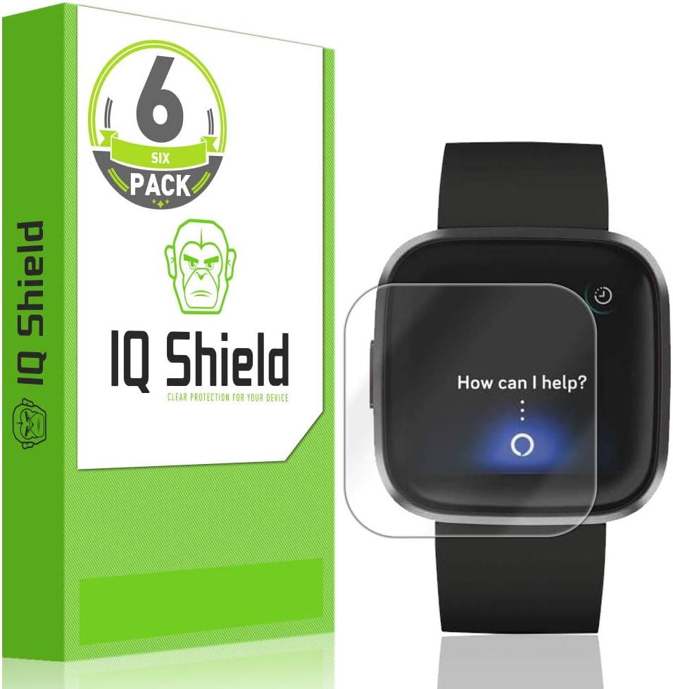 IQShield 6 Pack Screen Protector for Fitbit Versa 2 Easy Install Anti-Scratch Ultra Thin Smudge Resistant Anti-Bubble Clear TPU Film