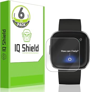 IQShield 6 Pack Screen Protector for Fitbit Versa 2 Easy Install Anti-Scratch Ultra Thin Smudge Resistant Anti-Bubble Clear TPU Film