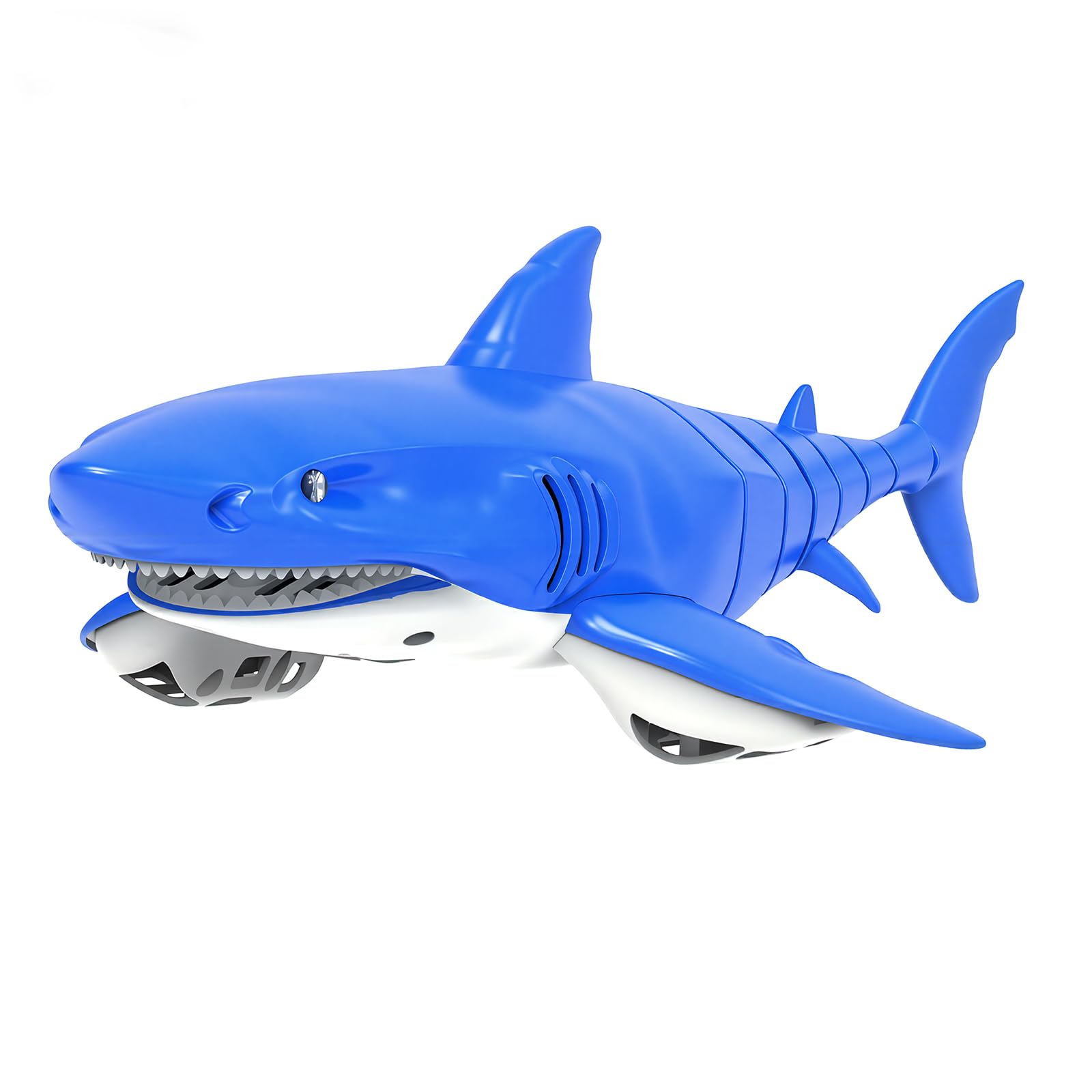 2.4G Ferngesteuertes Hai-Spielzeug mit LED-Augenleuchten, wiederaufladbares RC-Hai-Boot, IPX7 wasserdichtes auslaufsicheres Batteriefach, für Kinder 3-12 Jahre, ideal für Pool, Bad & Partys