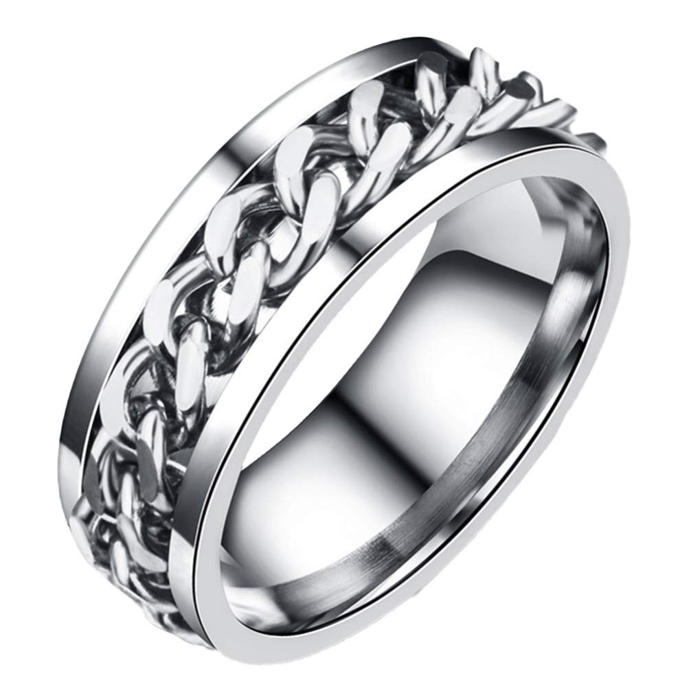 HolibannaHolibanna Stylish Finger Ring for Men Unique Design Stainless Steel Jewelry for Boys and Males Includes Box