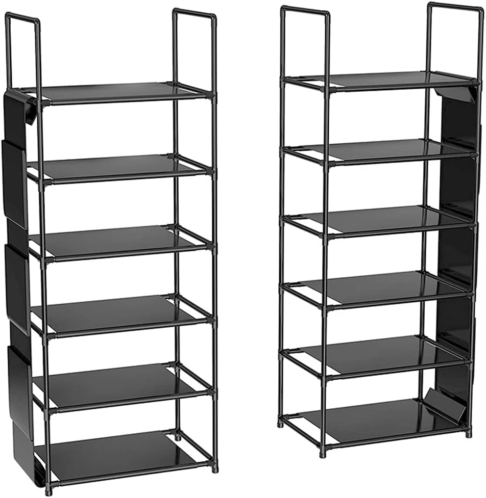 Shoe for Entryway Foldable Shoe Rack Shoe Cabinet Metal Steel Pipe 6-Layer Simple Non-Woven Storage Rack Corridor Entrance Zapatero for Entrance