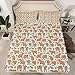 Erosebridal Capybaras Fitted Sheet Twin, Kawaii Capybara Bed Sheets, Cute Cartoon Capybara Rodent Animals Sheets, Botanical Leaves Brown Blue Yellow Polka Dots Room Decor Bed Set for Children