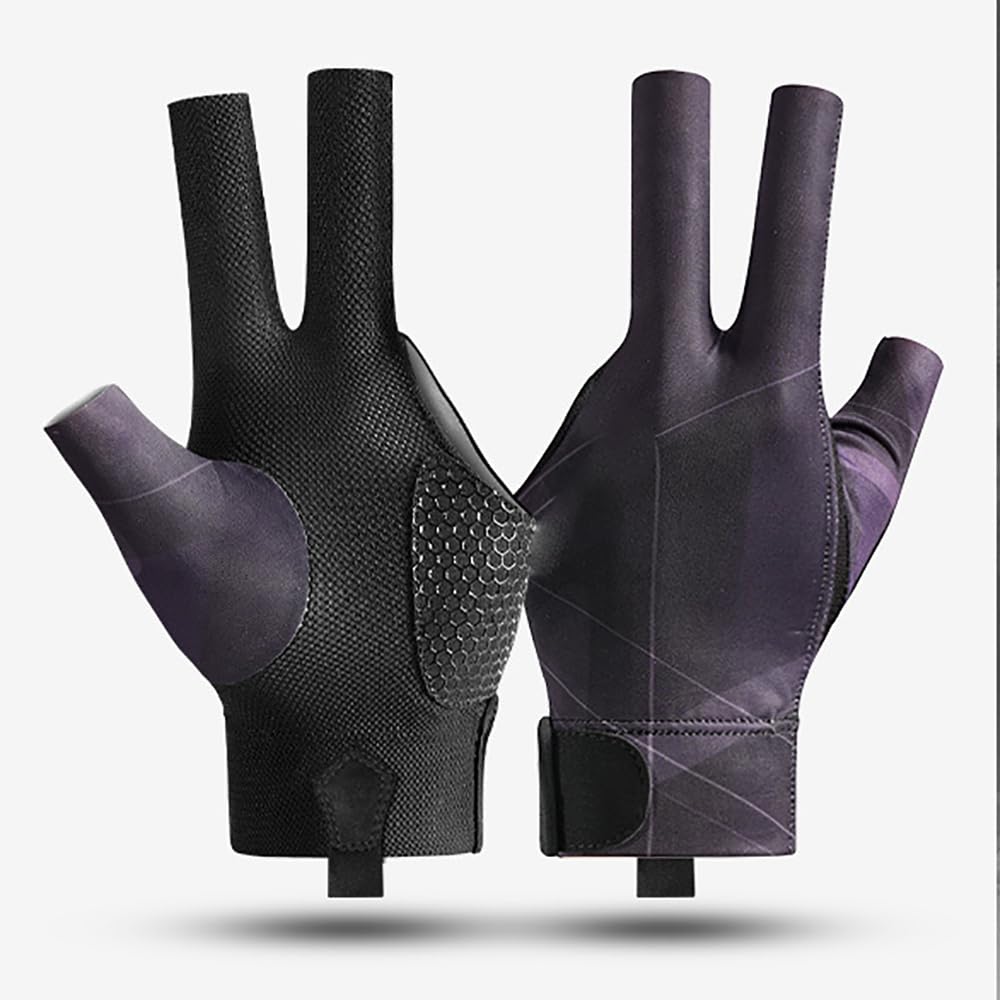 FAcoLL 3Pcs Left Hand Billiards Gloves, Professional Protection Snooker Gloves, Pool Cue Gloves, 3 Fingers Pool Gloves, Breathable Show Gloves For Billiard Shooters g